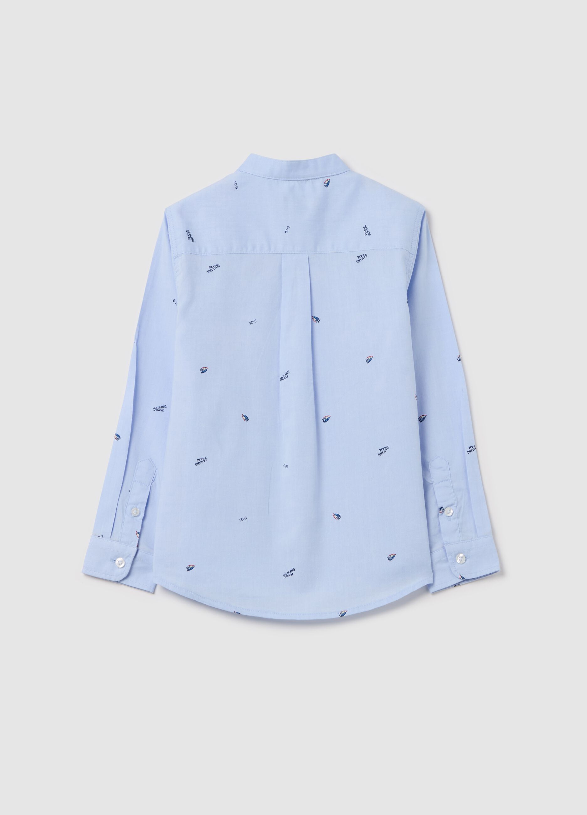 Camicia alla coreana con stampa barche a vela
