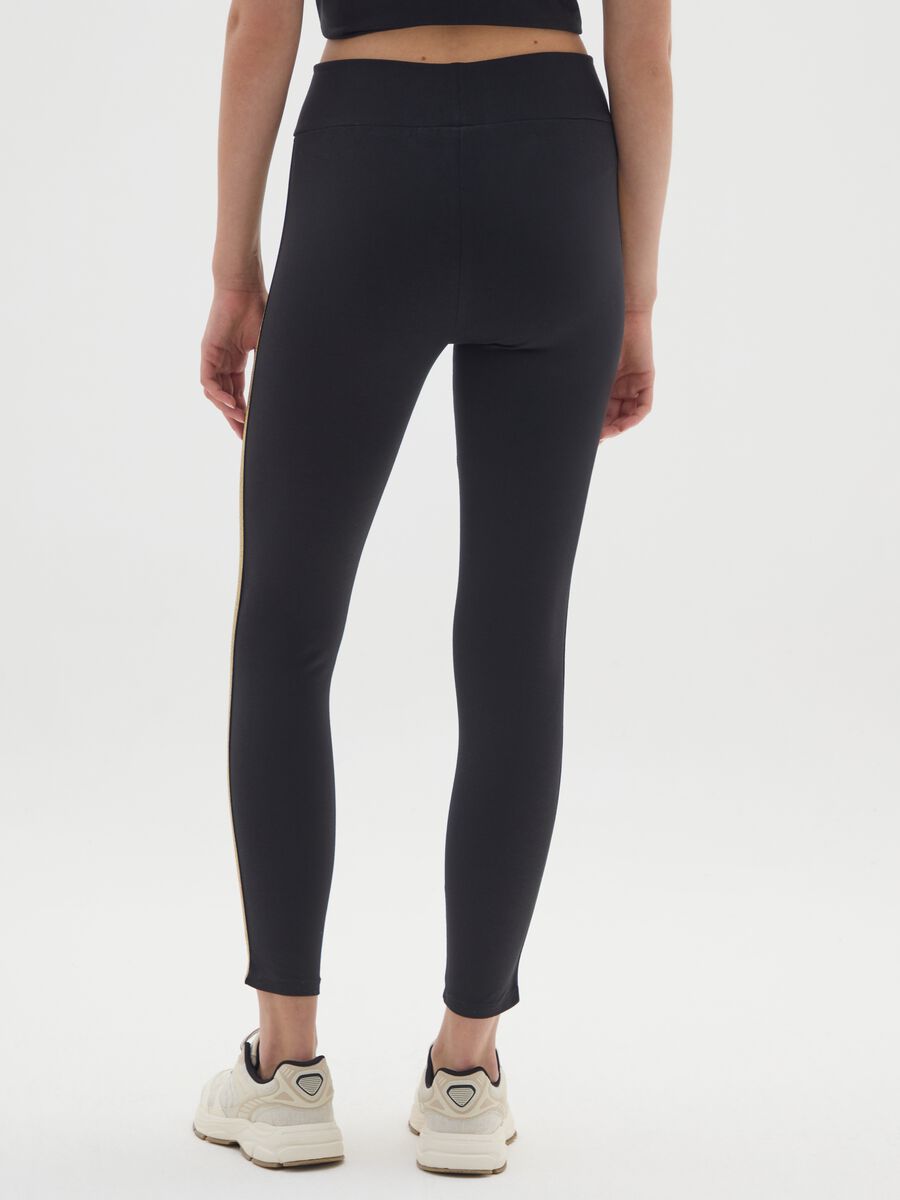 Black stretch cotton leggings by Everlast_2