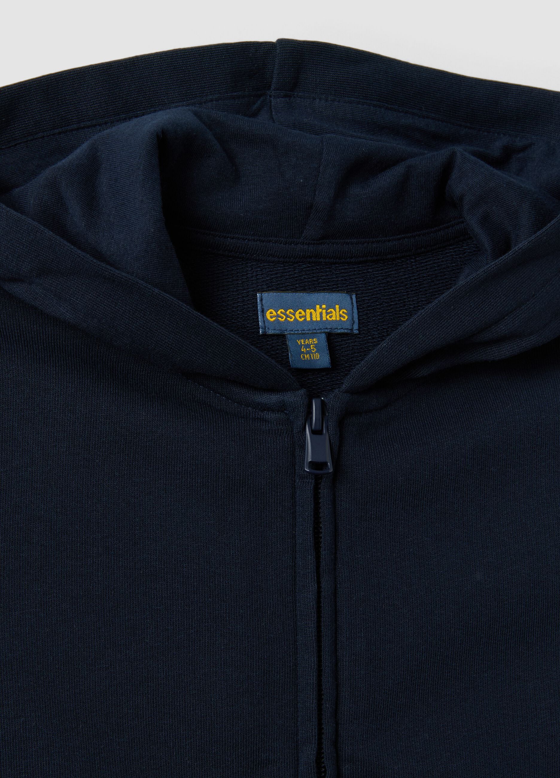 Blue hooded sweatshirt in pure organic cotton for boys, regular fit