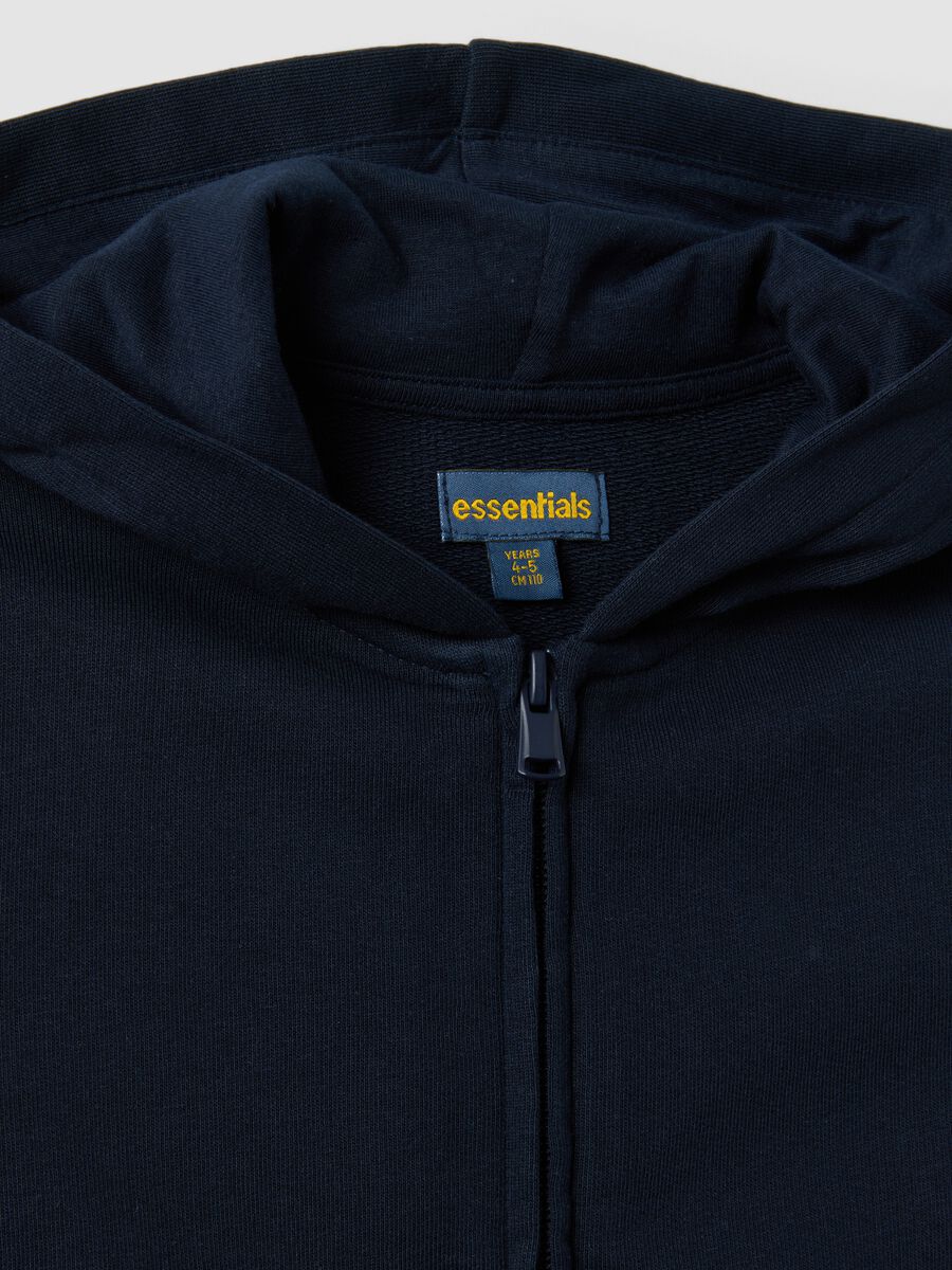 Felpa blu con cappuccio in puro cotone organico per bambino regular fit_2