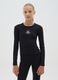 Girl's black regular fit stretch cotton top_0