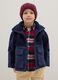 Boys' blue jacket with high collar in regular fit sherpa_0