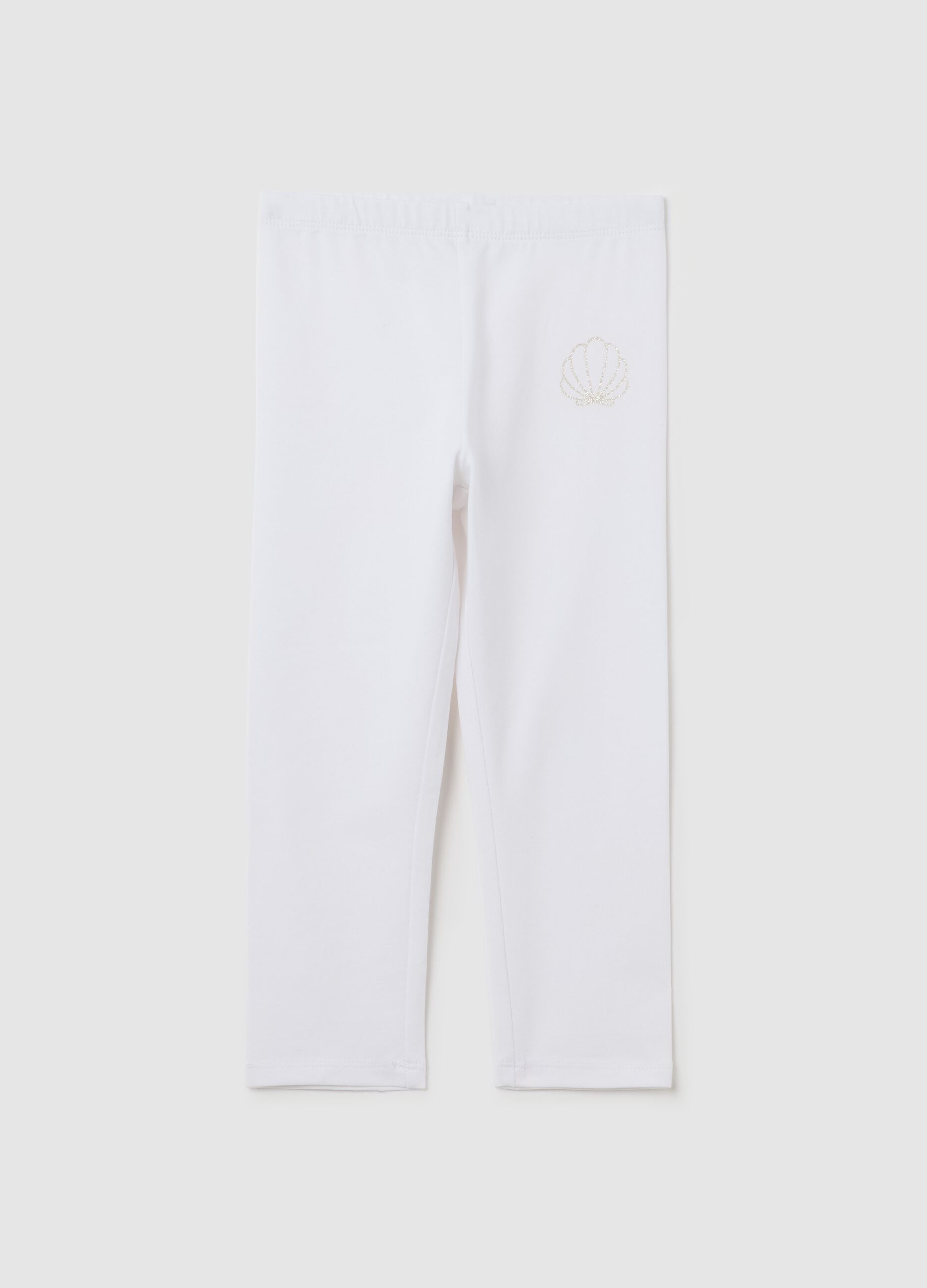 White leggings with glitter shell