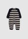 Striped knit onesie with teddy bear_1