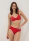 Slip bikini rosso in tessuto elasticizzato con dettagli arricciati regular fit_0