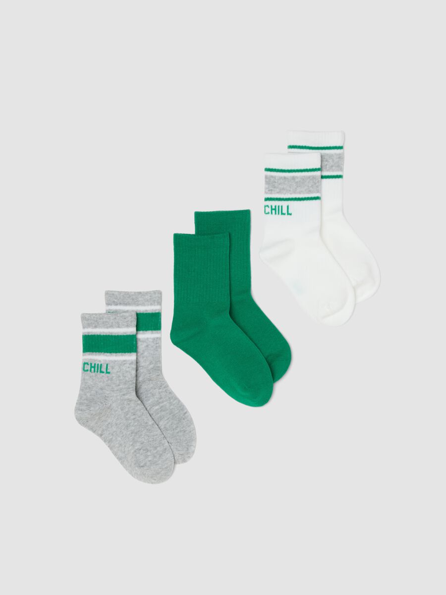 Kids&rsquo; multicolour stretch cotton-blend ankle socks 3-pack_0