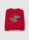 Children's red pure cotton sweatshirt regular fit with Christmas print_0