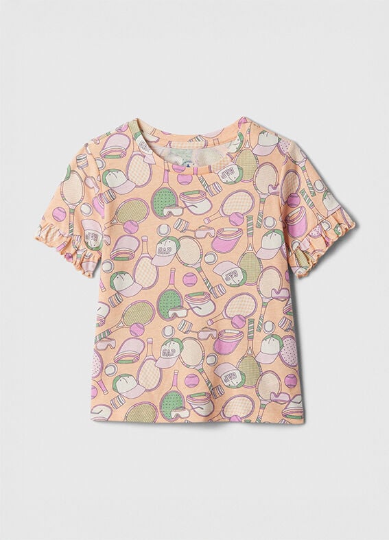 T-shirt da bambina in puro cotone multicolor