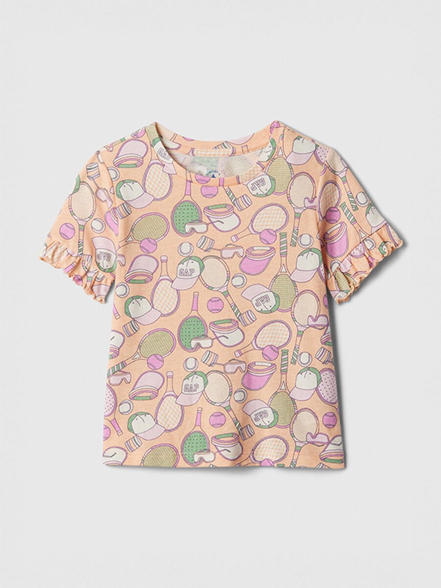 T-shirt da bambina in puro cotone multicolor_0