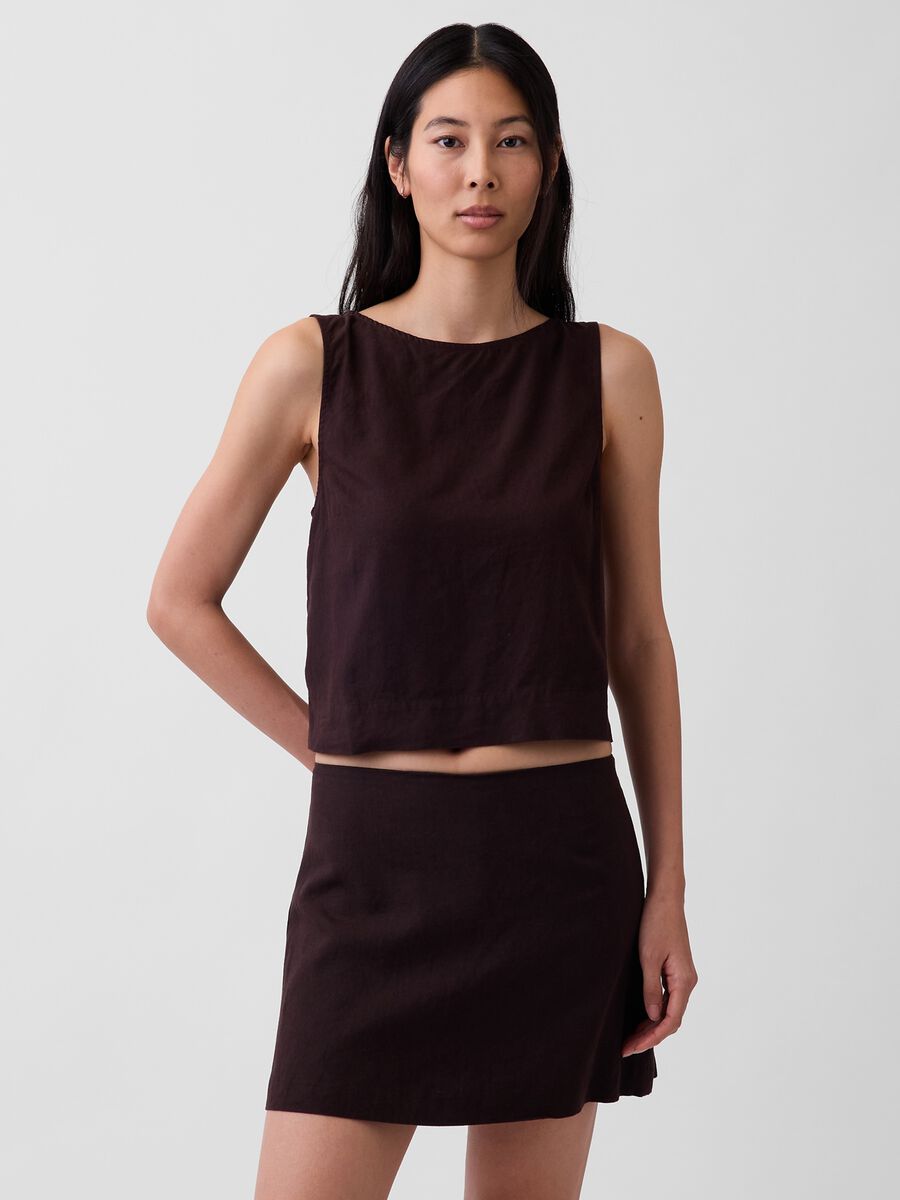 Linen-blend tank top_0