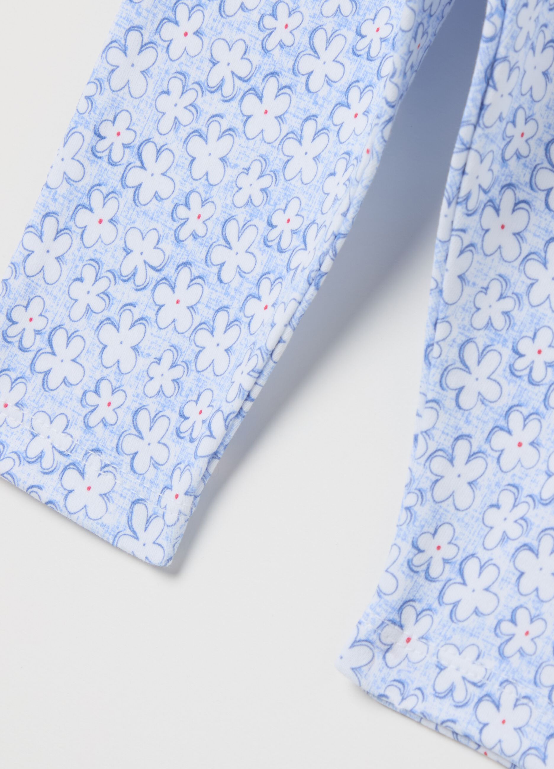 Leggings with bow and small flowers print