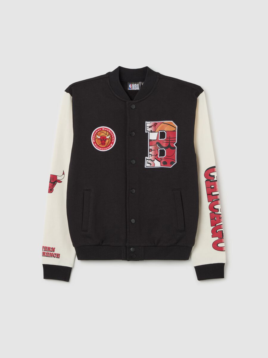 Varsity bomber jacket with patches and NBA Chicago Bulls_3