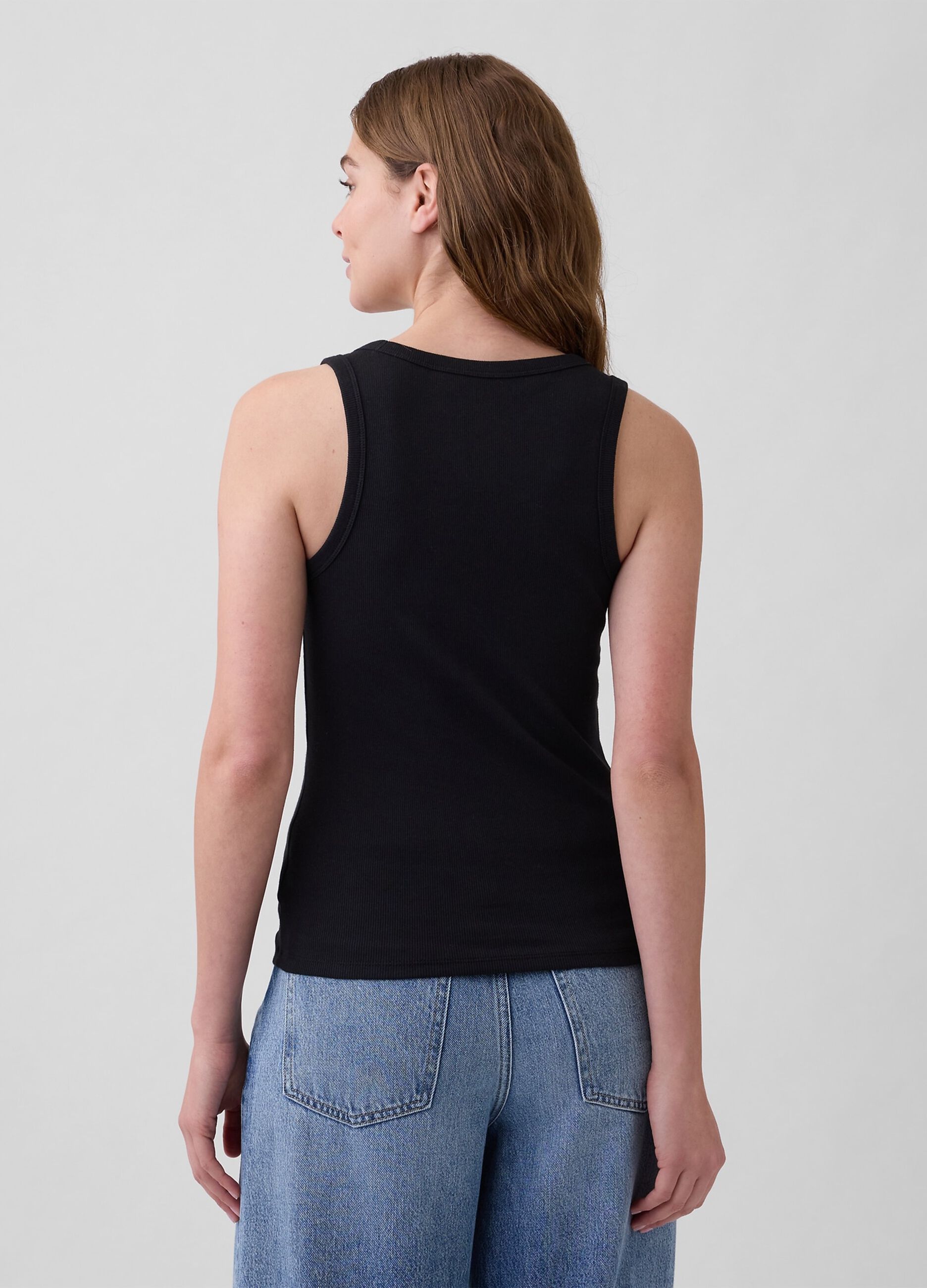 Stretch cotton tank top