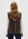 Brown regular fit gilet with zip_2