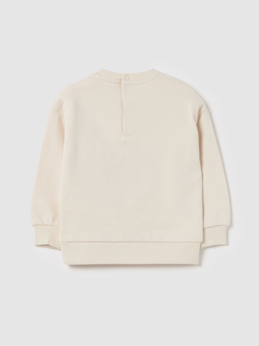 Organic cotton sweatshirt with teddy bear print_1