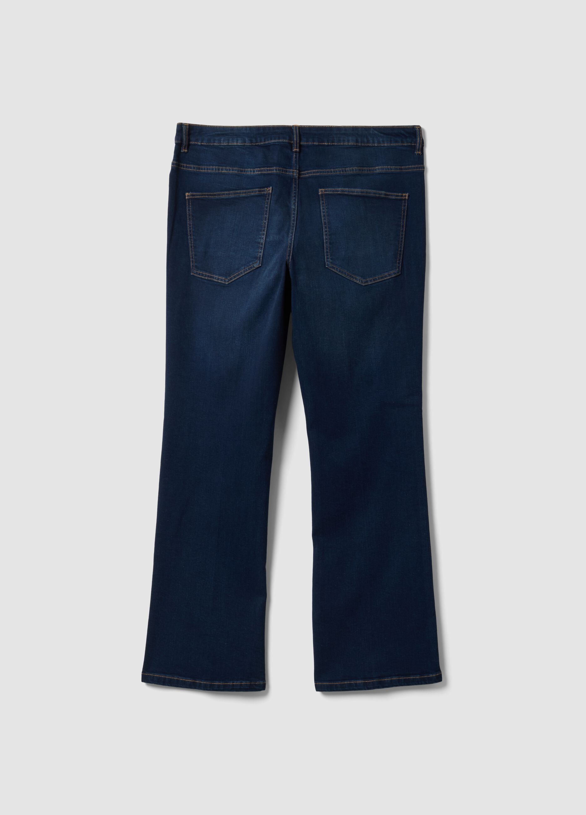 Jeans denim blu in cotone elasticizzato bootcut