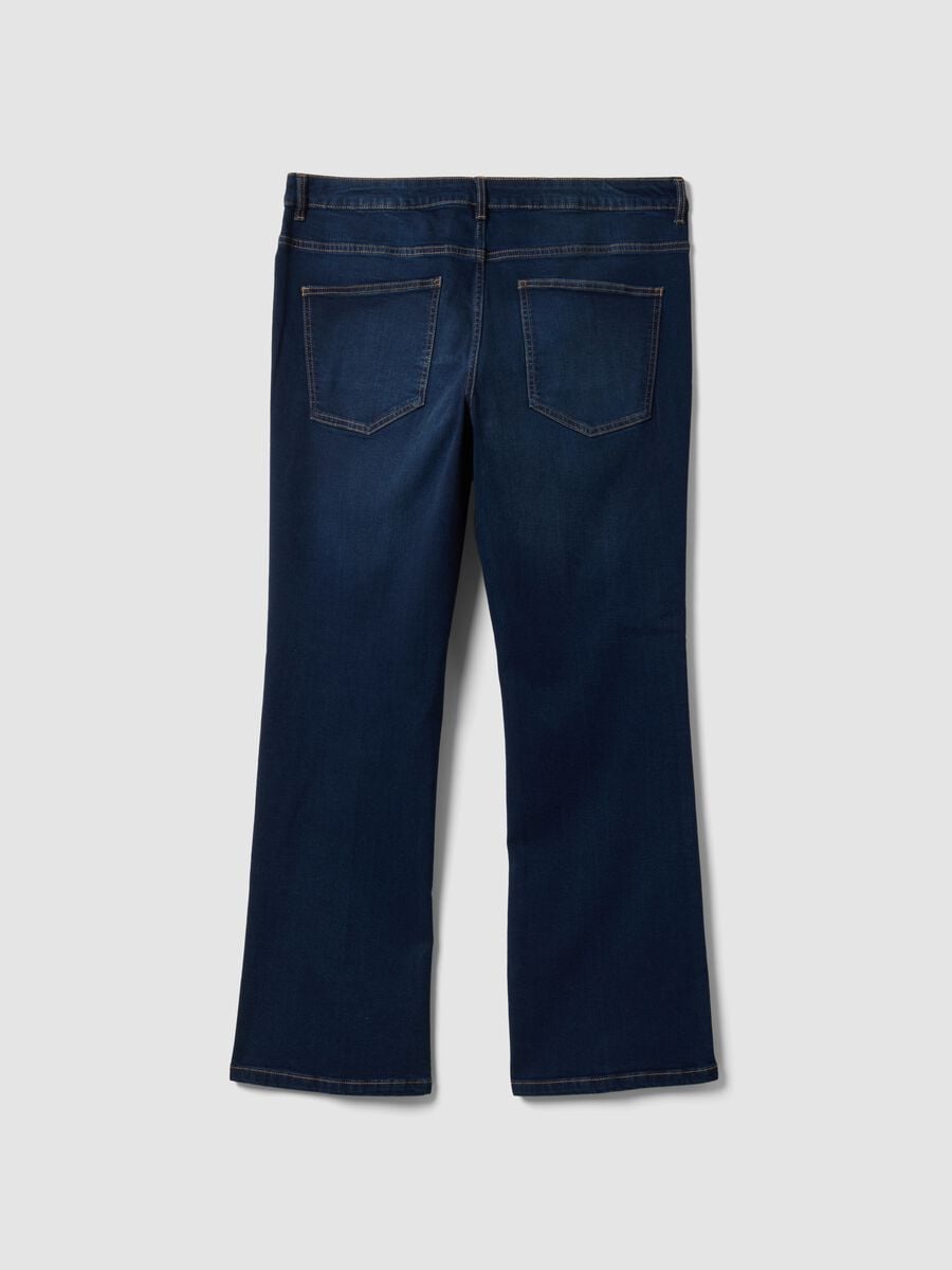Jeans denim blu in cotone elasticizzato bootcut_6