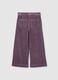 Girls' Wide Leg Purple Cotton Trousers_4