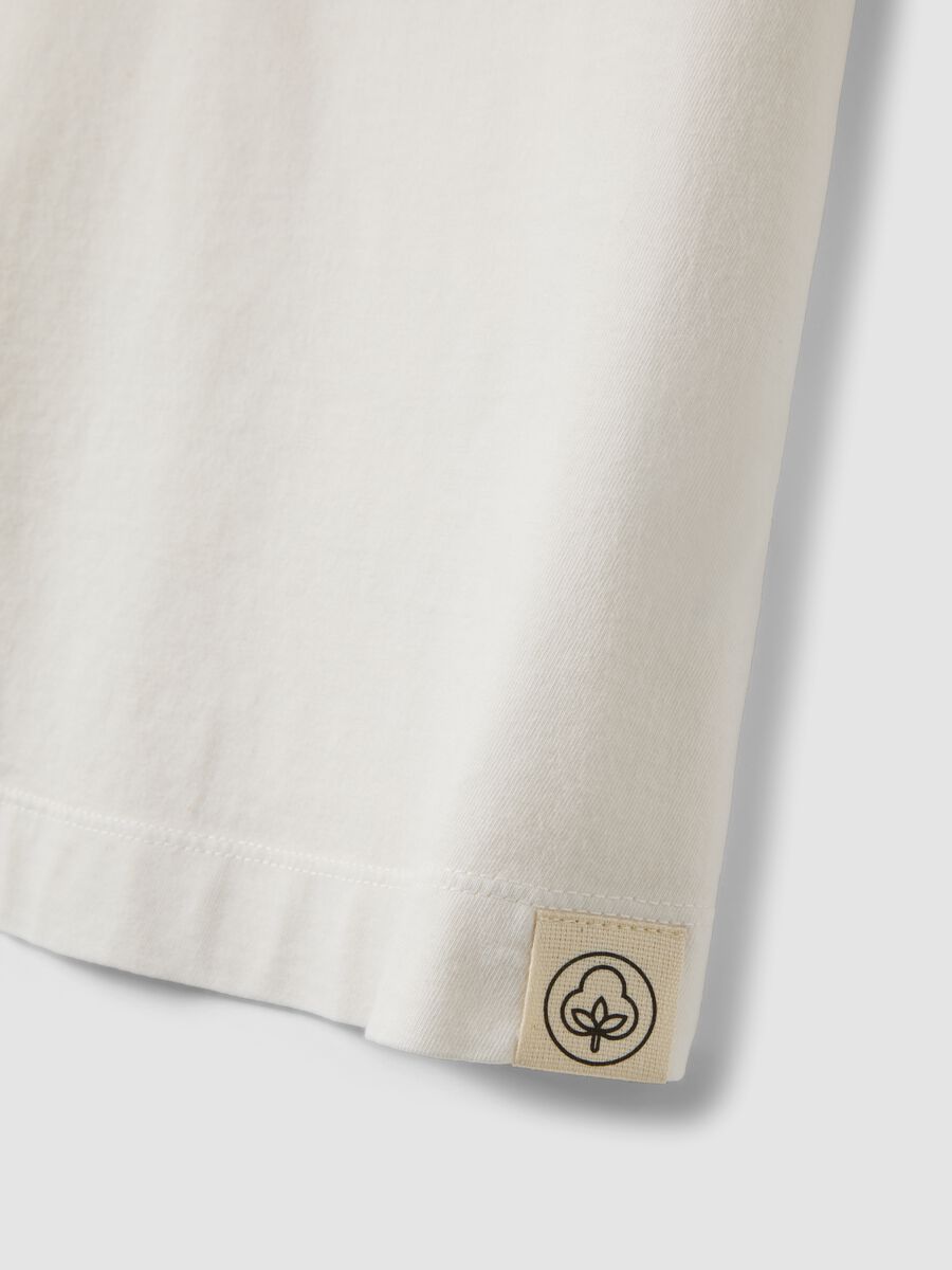 T-shirt beige a maniche corte in puro cotone regular fit_5