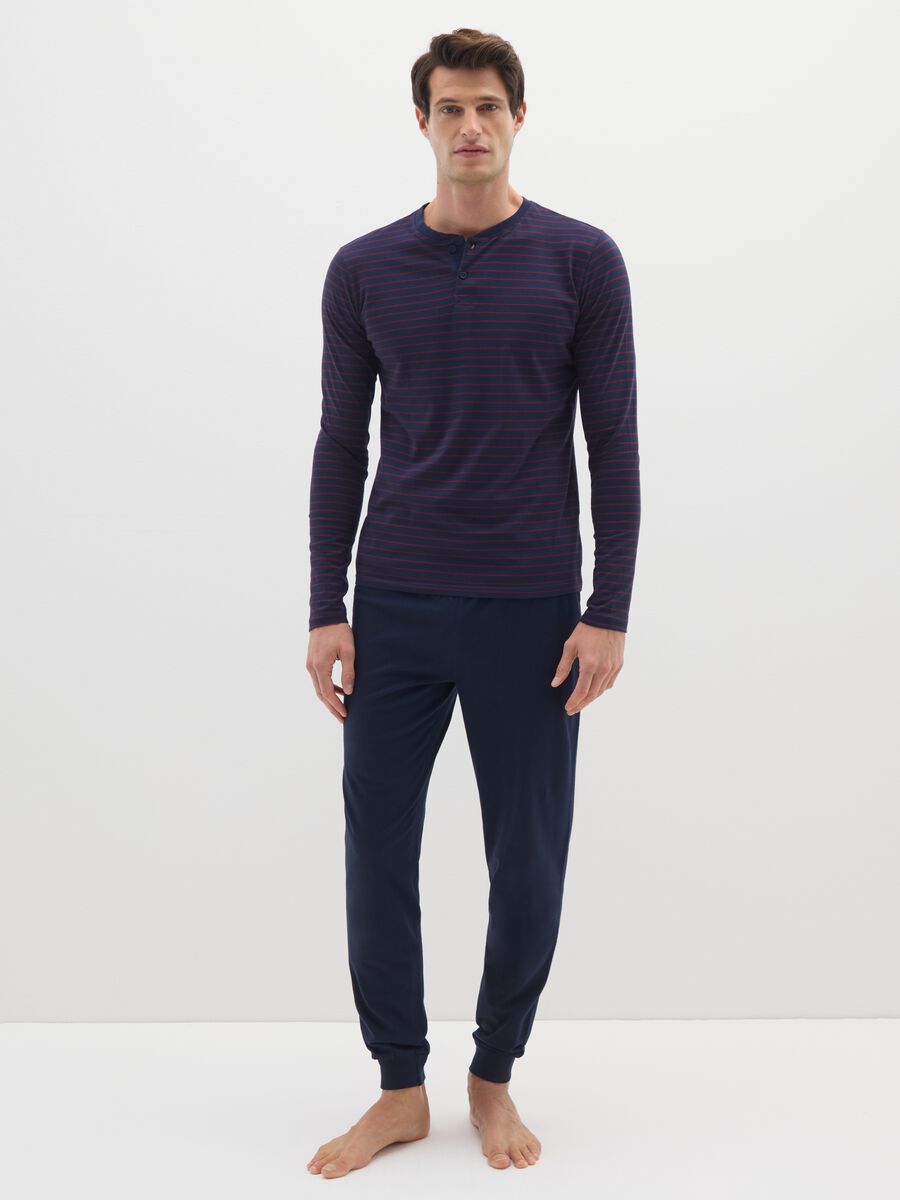 Pigiama in misto cotone blu regular fit_0