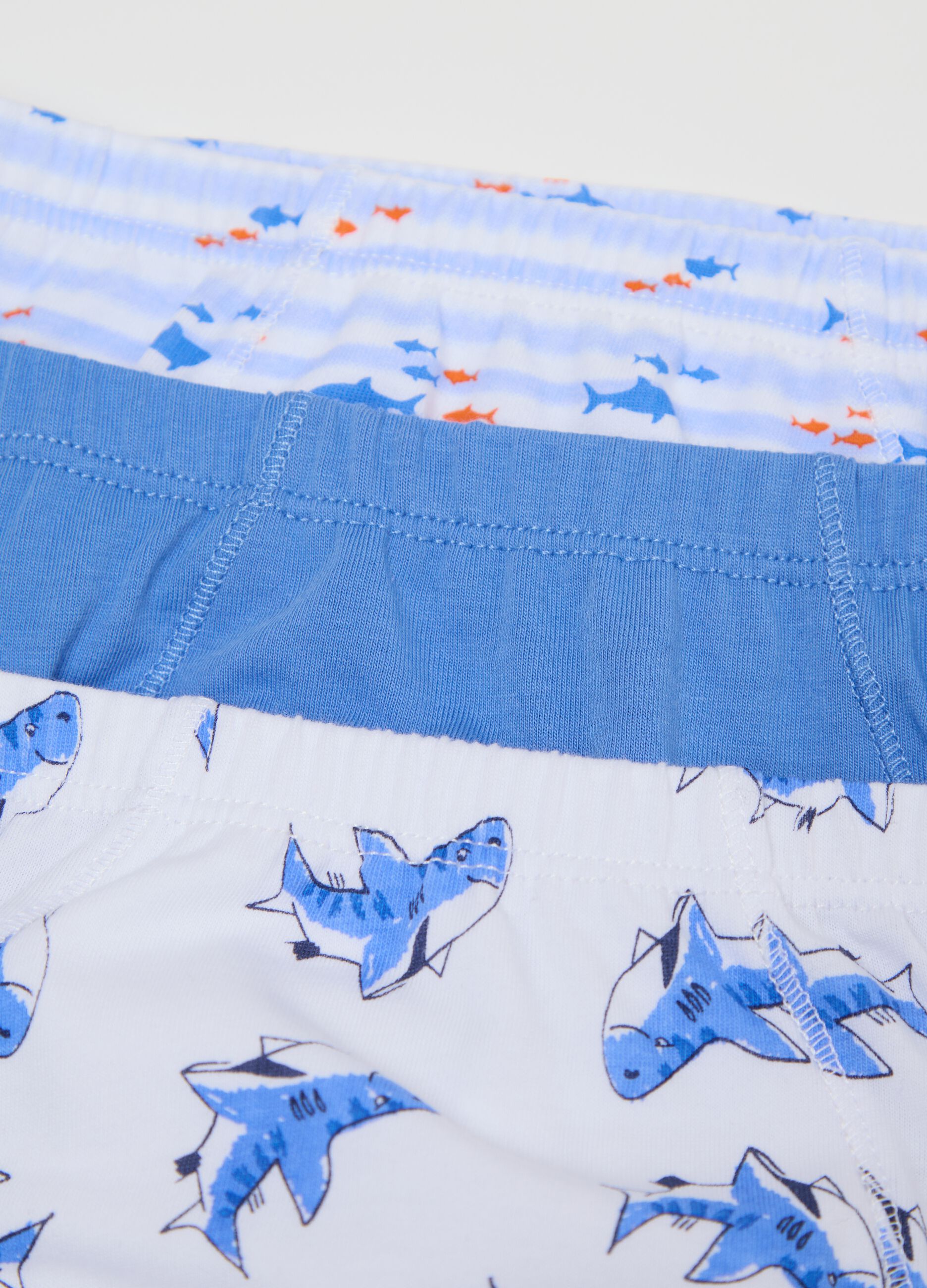Multipack cinque slip in cotone con stampa 