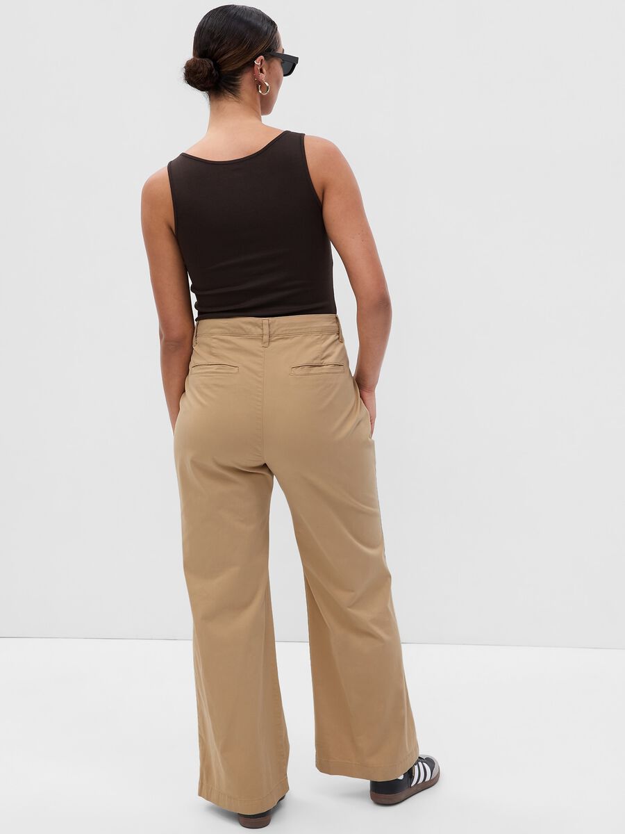 Pantaloni flare fit in cotone stretch_4