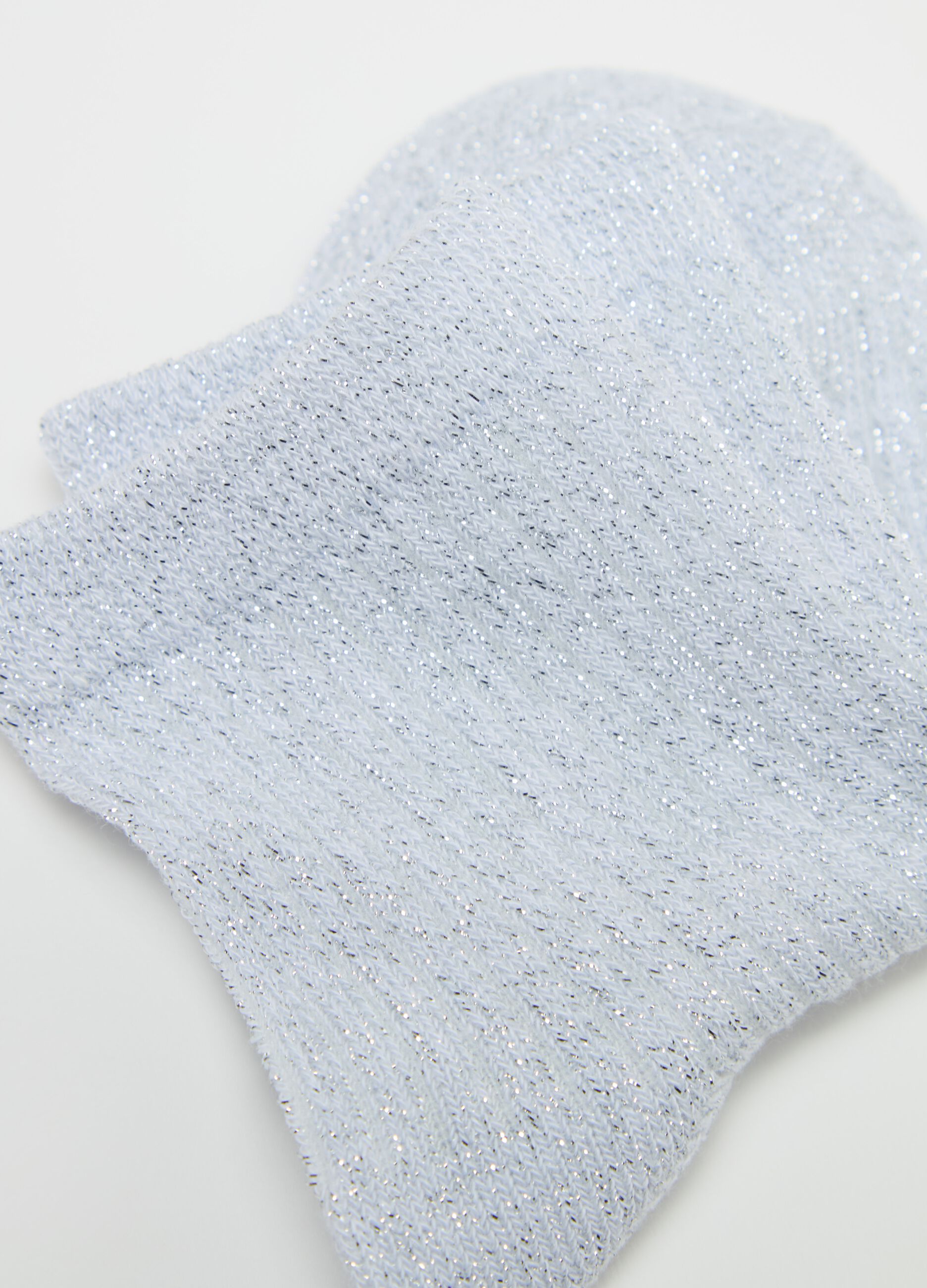 Two-pack ribbed socks with lurex