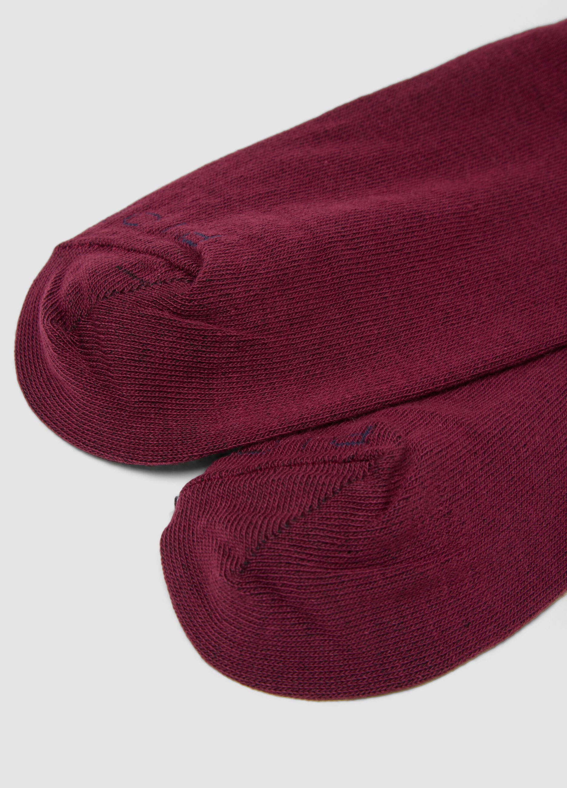Two-pack of multicolour long socks in stretch cotton