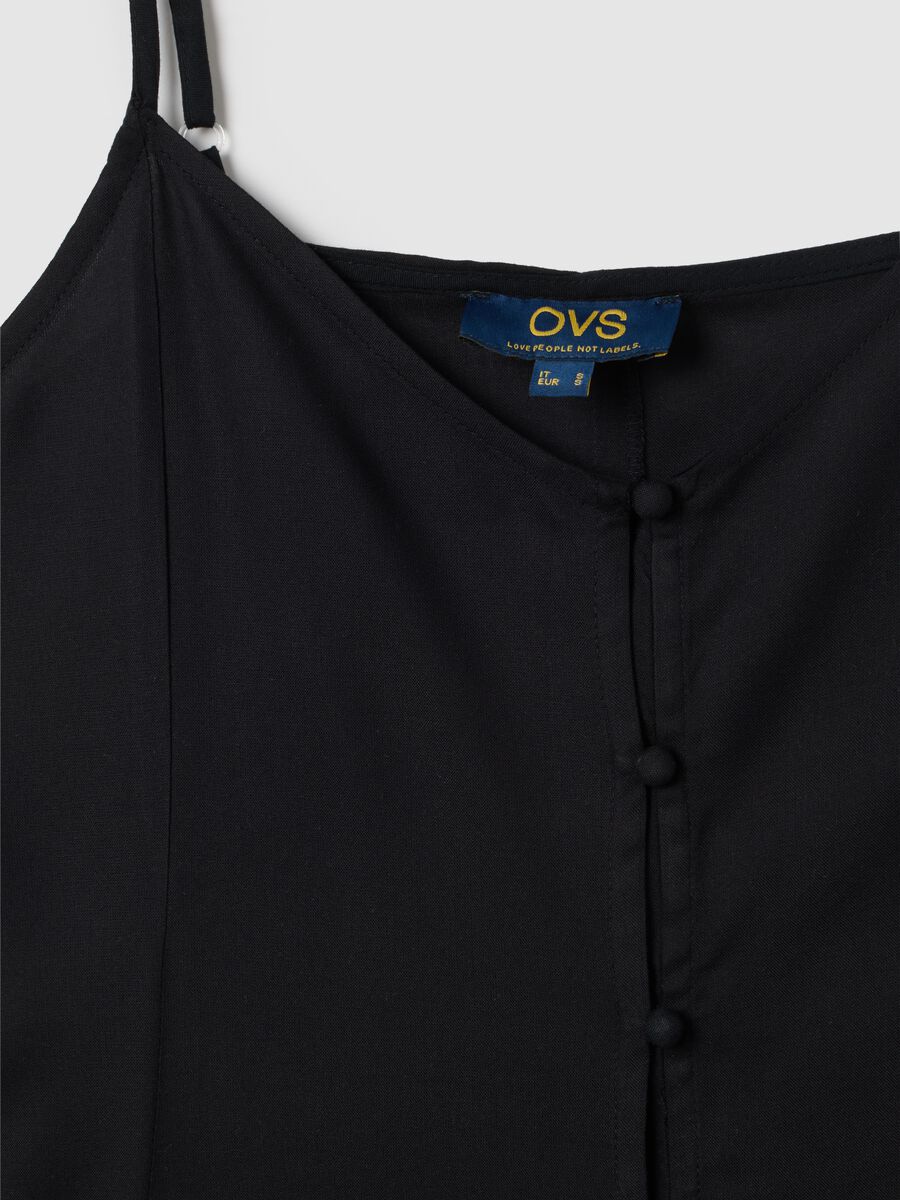 Women's Black Pure Viscose Slip Dress Slim Fit_1