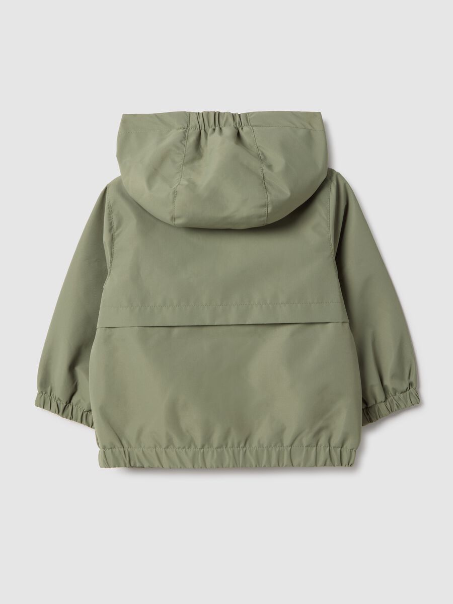 Green children's regular fit jacket with full zip and hood_1