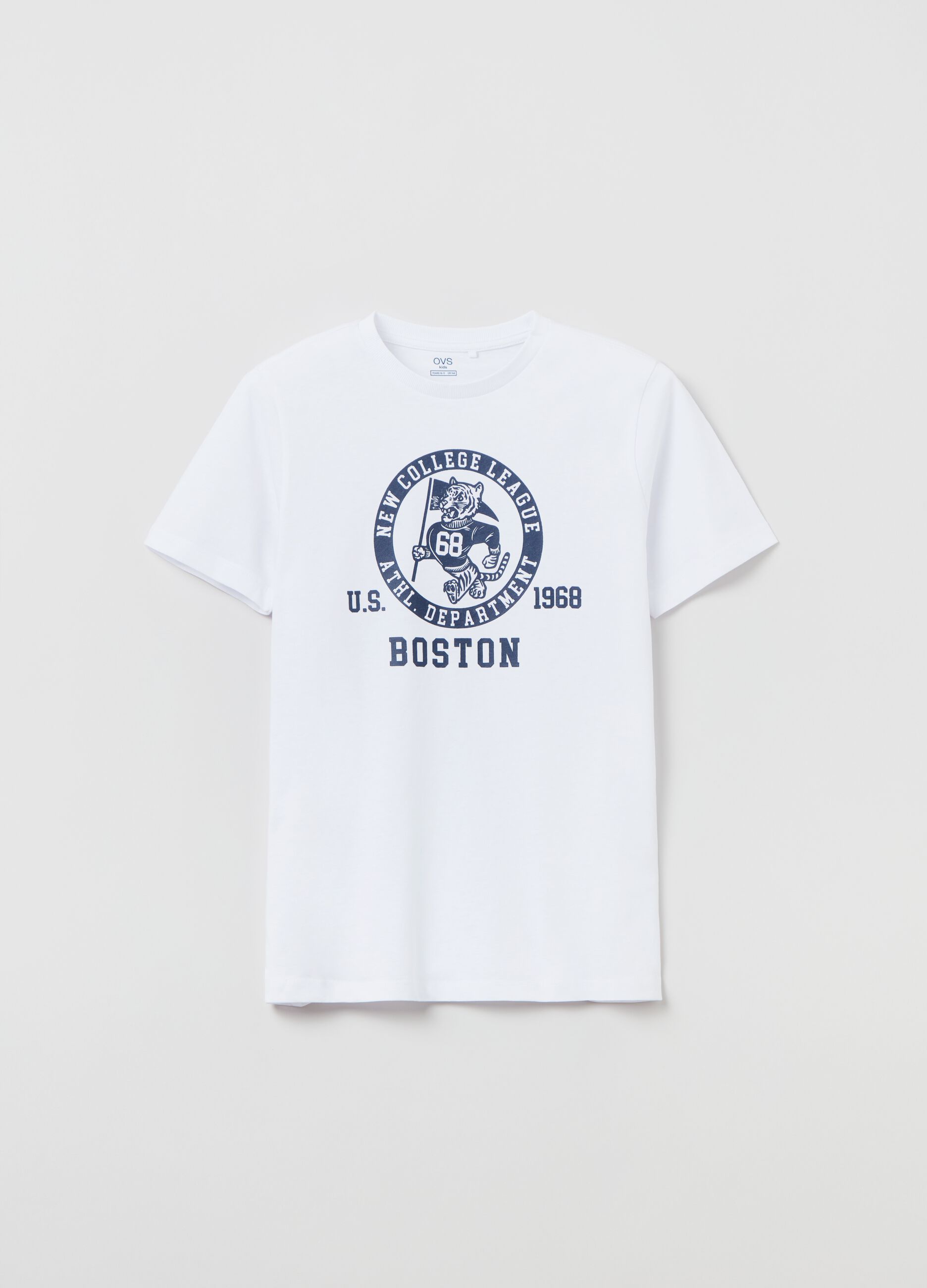 Cotton T-shirt with college Athletics print