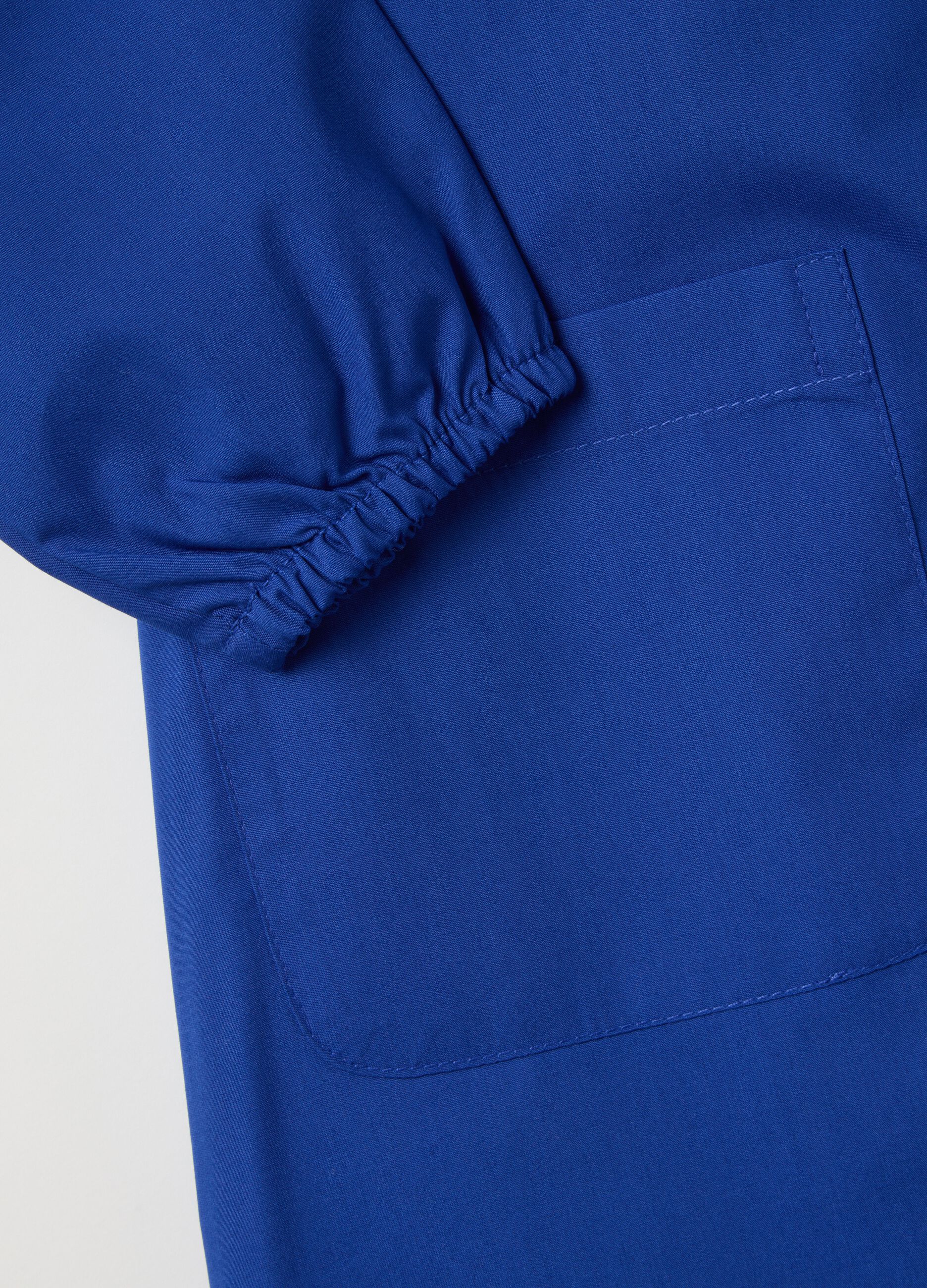 Grembiule scolastico da bambina in misto cotone blu