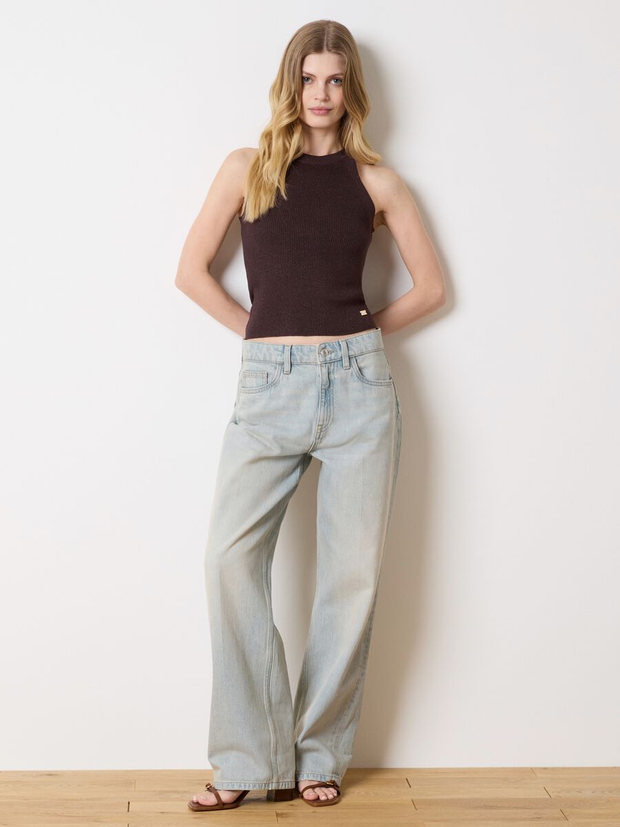 Ribbed tank top with lurex_0