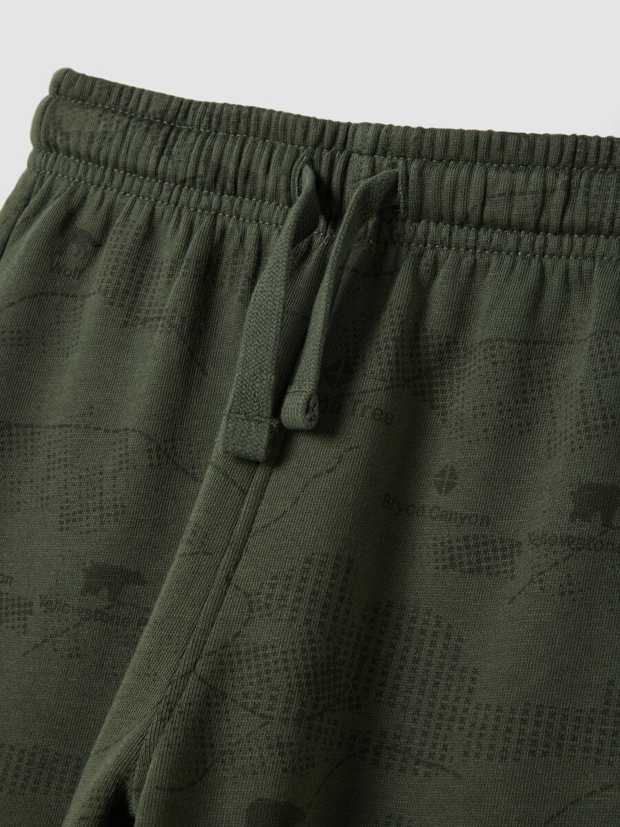 Pantaloni jogger verdi in puro cotone organico over fit_2