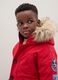 Red padded children's jacket regular fit with hood and zip_3