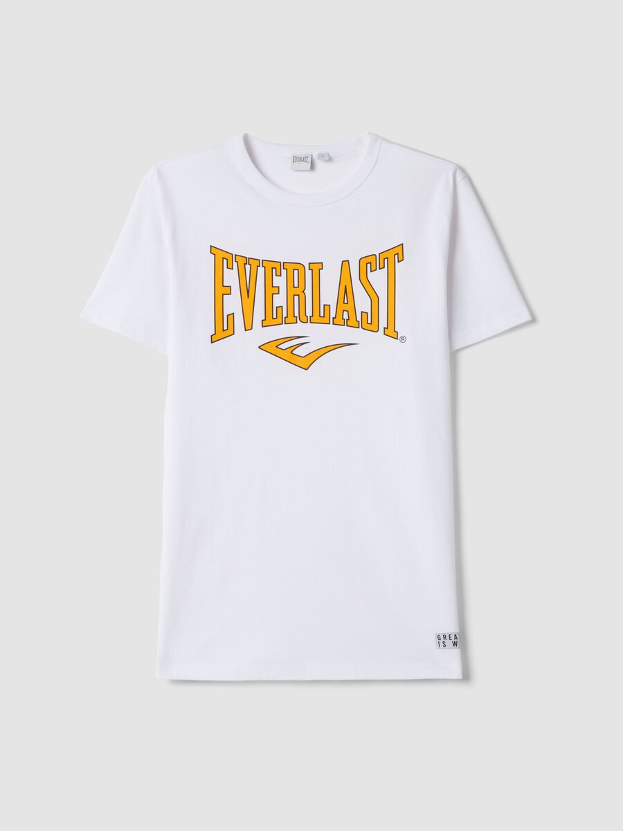 White pure cotton T-shirt regular fit with Everlast logo_4