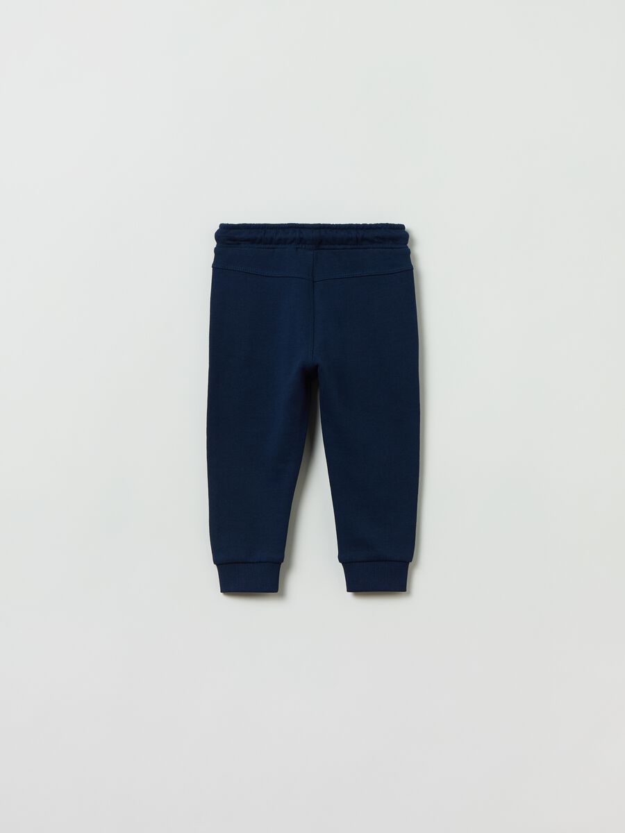 Fleece joggers with drawstring and print_1