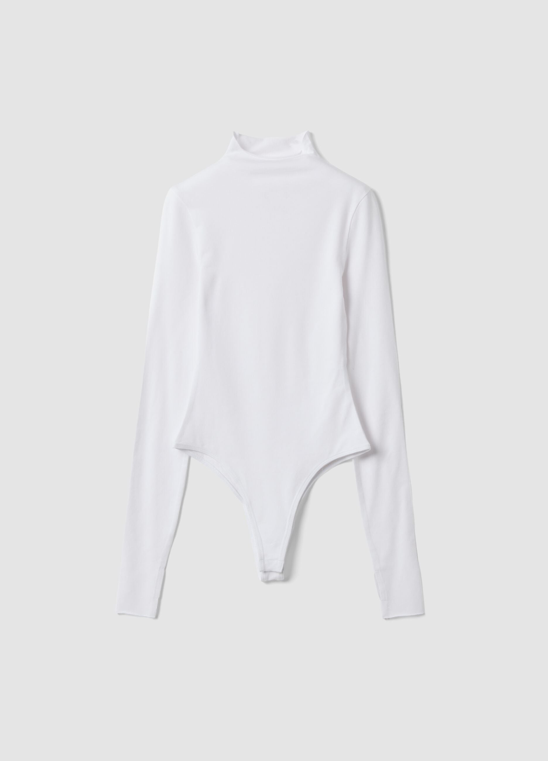 White Mock-Neck Bodysuit