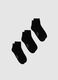 Men's black cotton short socks three-pack_0