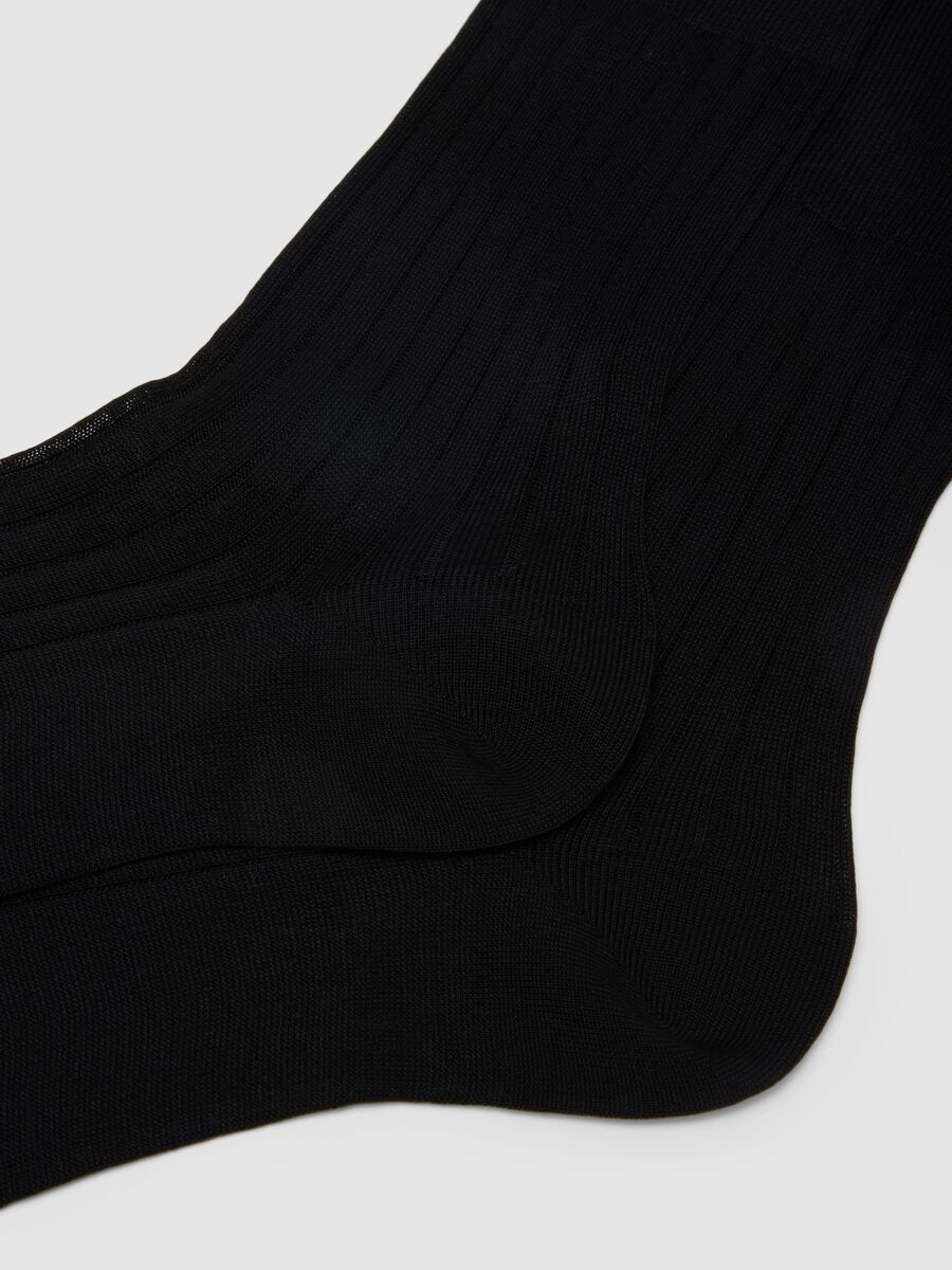 Twin-pack of short black pure cotton socks, regular fit_2