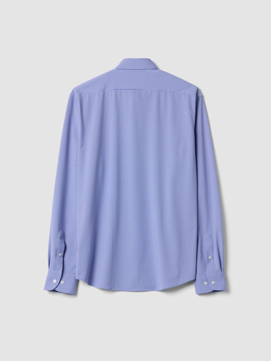 Camicia traspirante blu slim fit in tessuto elasticizzato 4 Way_2