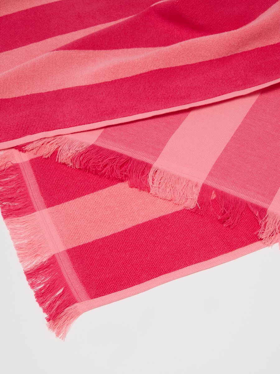 Women's Scarf in Pure Pink and Fuchsia Cotton_2