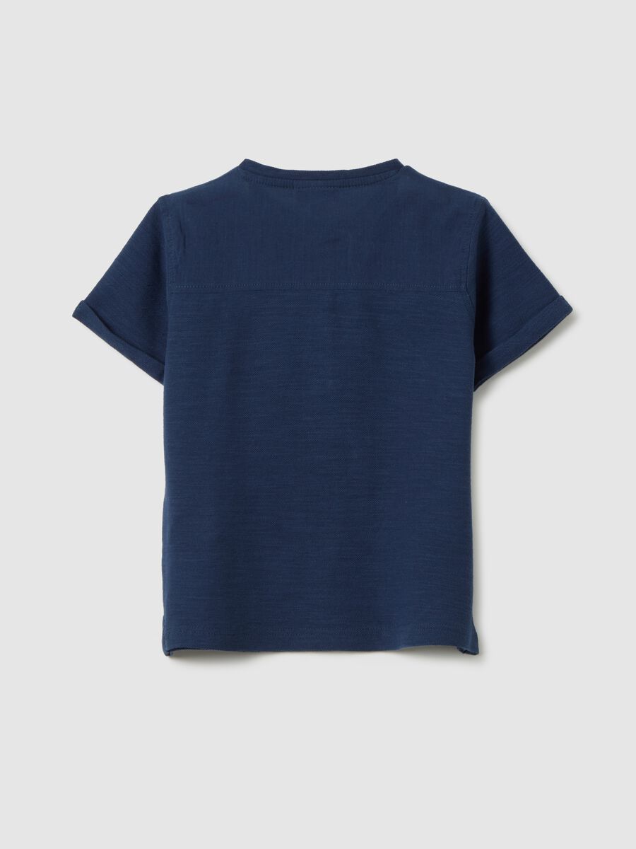 Children's T-shirt in pure blue cotton regular fit_1