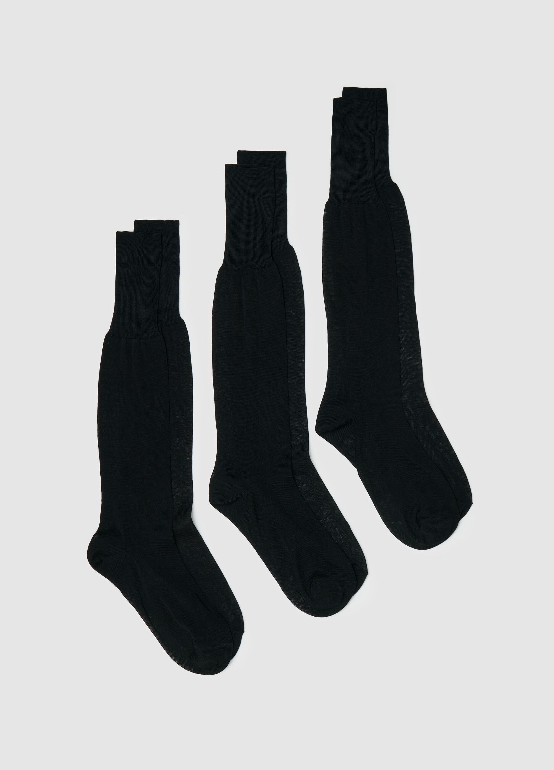 Three-pair pack long socks in Scottish yarn