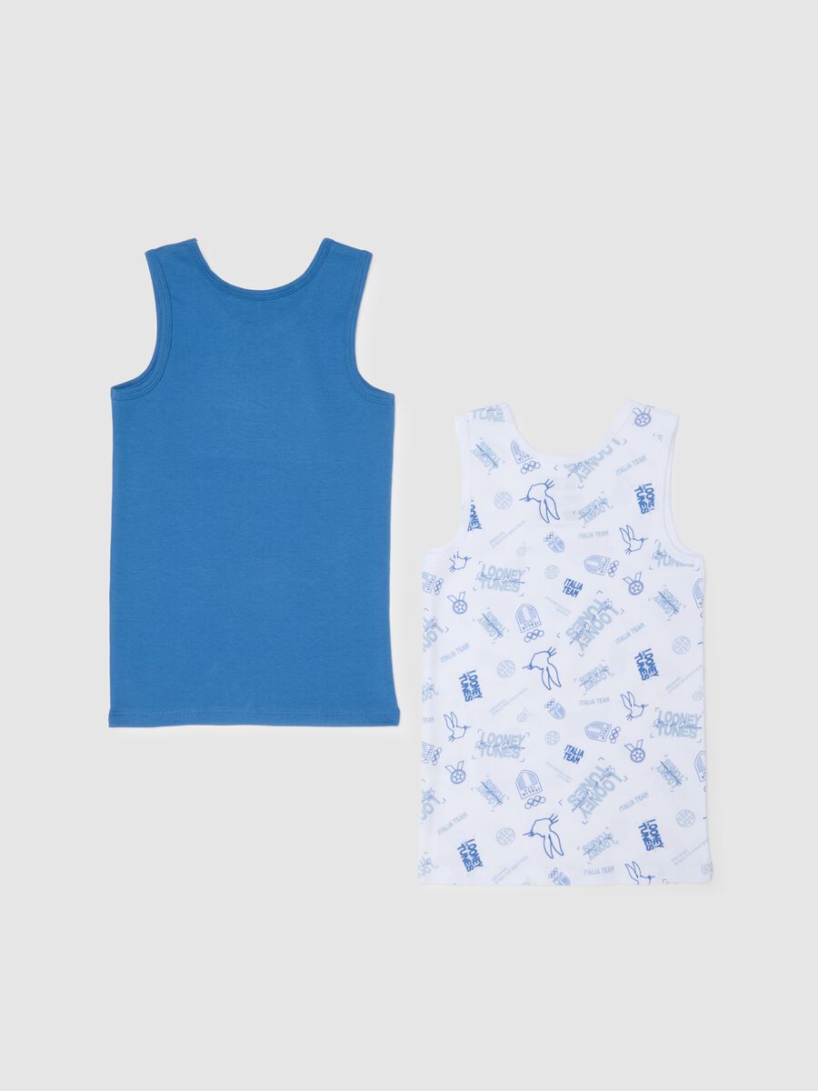 Bipack di canottiere da bambino in puro cotone Looney Tunes x Italia Team_1