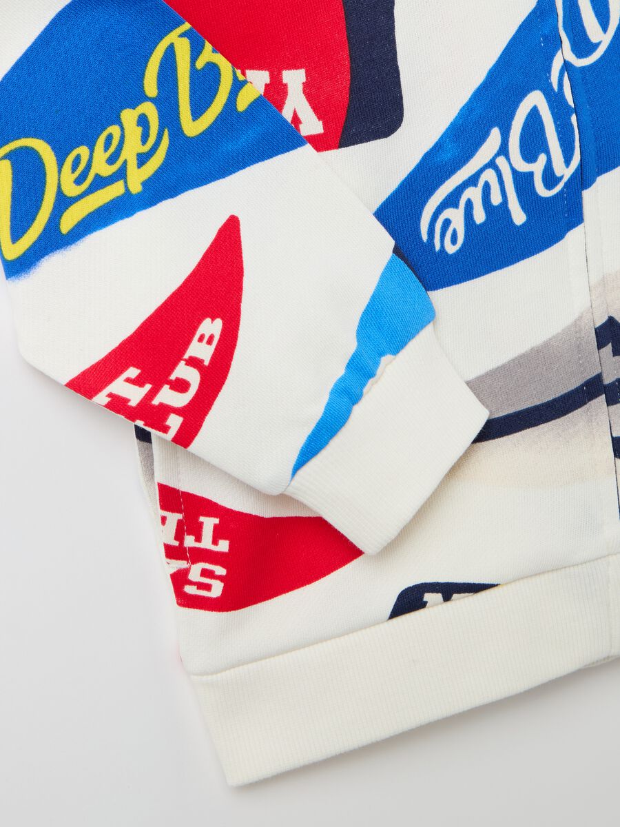 Full-zip hoodie with nautical print_3