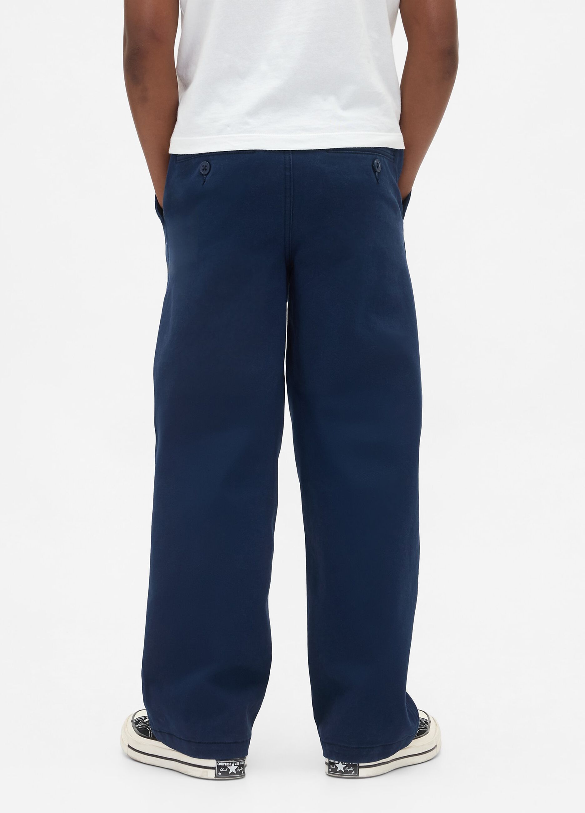 Pantaloni blu per bambino in tessuto elasticizzato