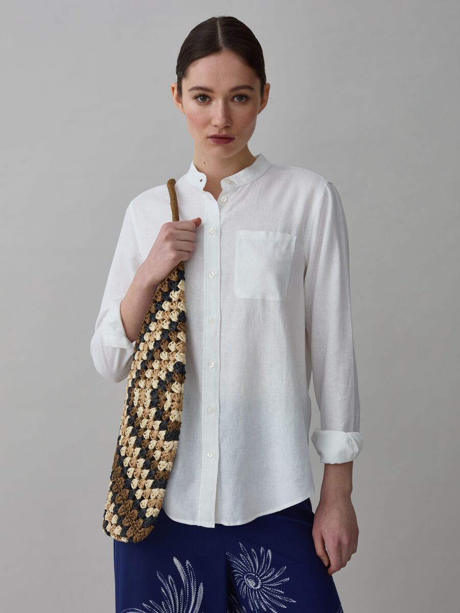 Shirt with Mandarin collar and pocket_0