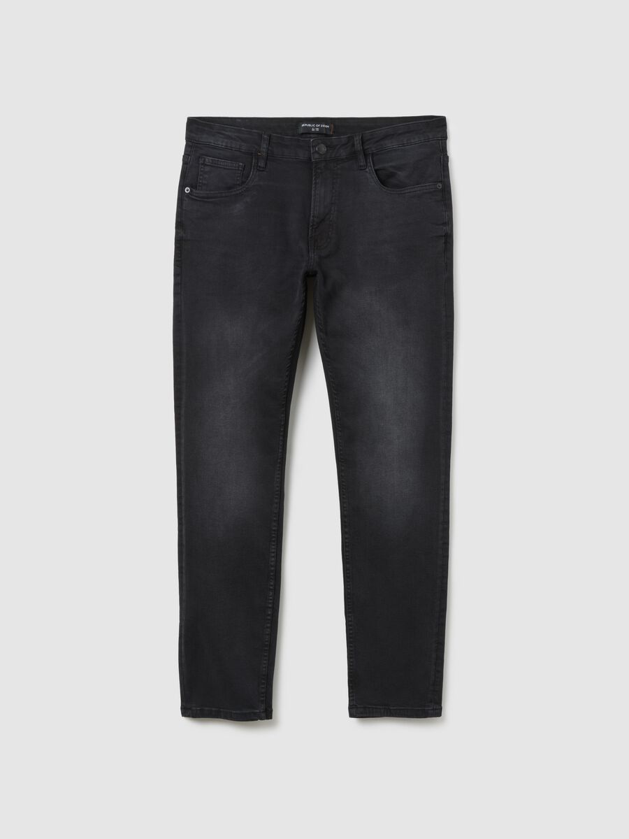 Black Slim Fit Denim Jeans_0