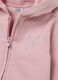 Pink pure cotton girl's regular fit hoodie with zip_2